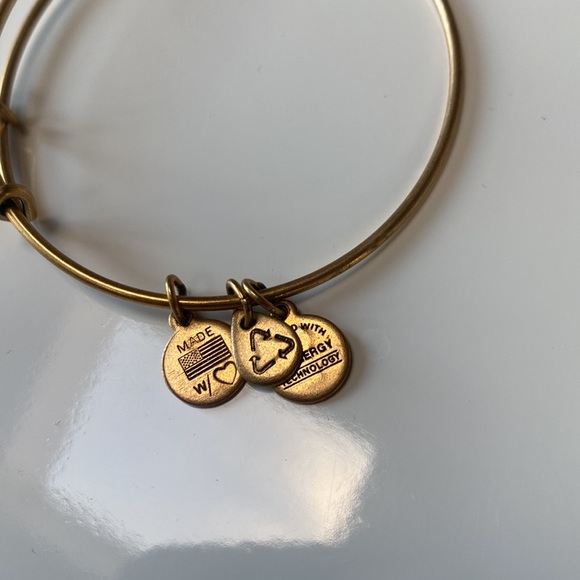 Alex & Ani "J" Initial Expandable Wire Bangle Bracelet, 2.5" - Picture 2 of 3